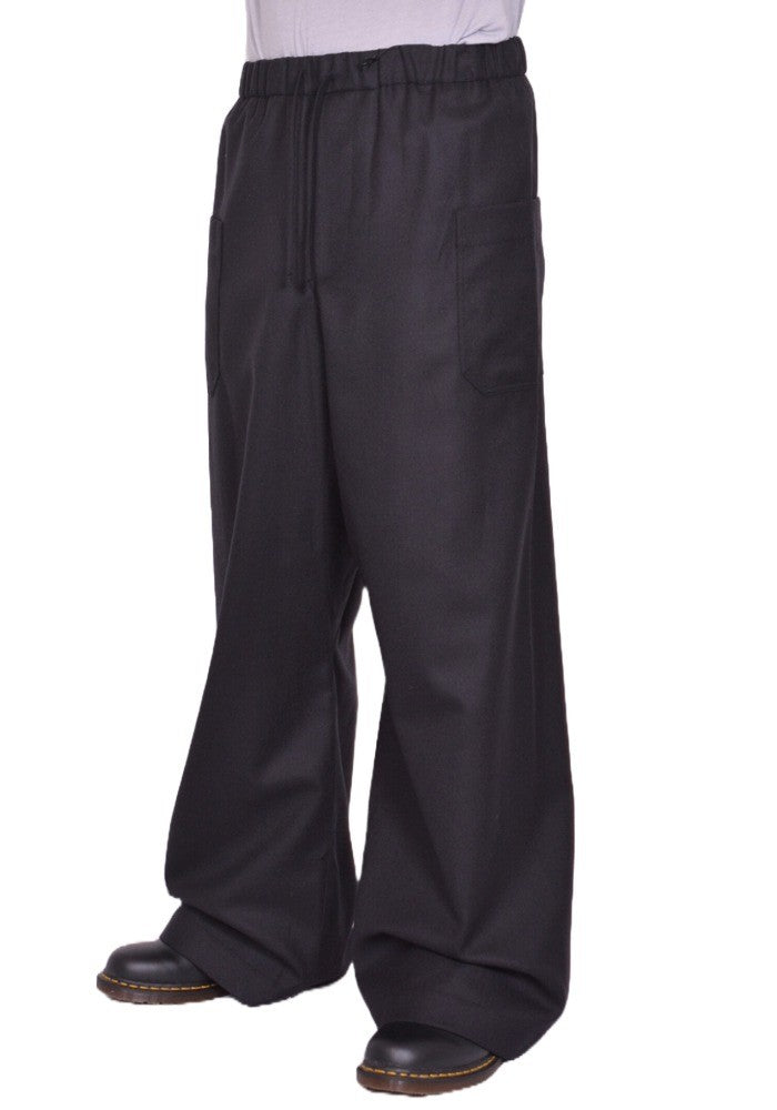 MAINA YEE JUNO WIDE-LEGGED ELASTICATED TROUSERS BLACK FW25 | DOSHABURI