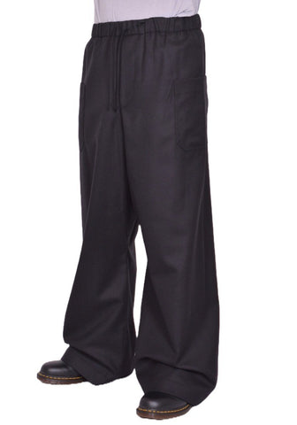 MAINA YEE JUNO WIDE-LEGGED ELASTICATED TROUSERS BLACK FW25 | DOSHABURI
