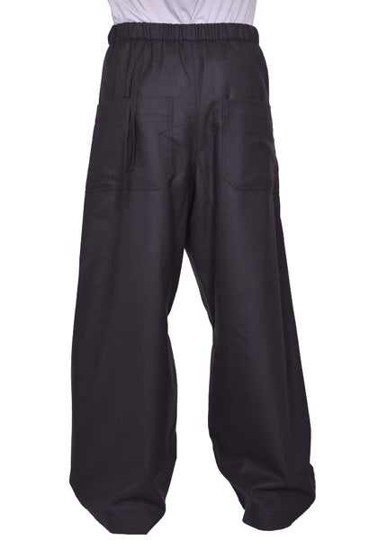 MAINA YEE JUNO WIDE-LEGGED ELASTICATED TROUSERS BLACK FW25 | DOSHABURI Shop