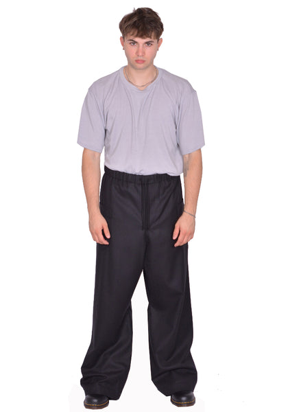 MAINA YEE JUNO WIDE-LEGGED ELASTICATED TROUSERS BLACK FW25 | DOSHABURI Shop