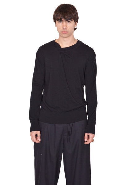 MARINA YEE BLITZ CBLITZ CREWNECK KNIT SWEATER BLACK SS26 | DOSHABURI Shop