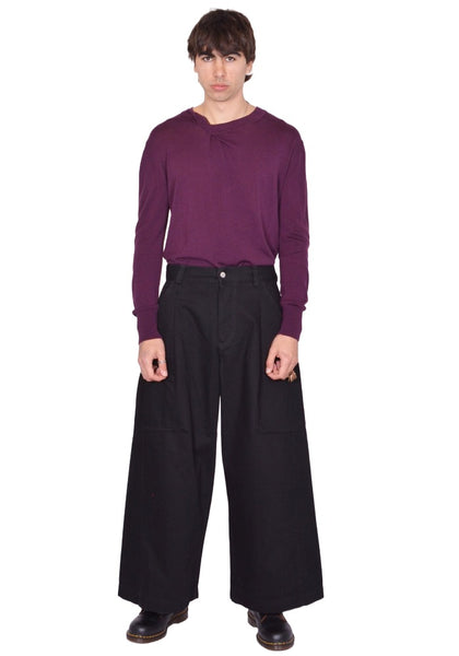MARINA YEE DEAN JULIUS WIDE LEGGED DENIM TROUSERS BLACK SS26 | DOSHABURI Shop