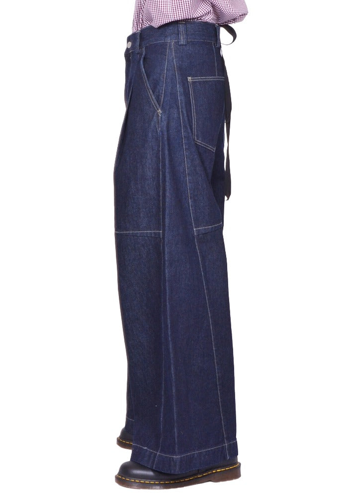 MARINA YEE DEAN JULIUS WIDE LEGGED DENIM TROUSERS INDIGO SS26