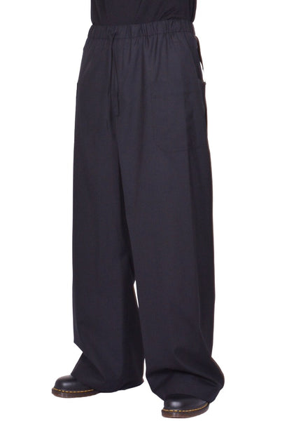 MARINA YEE JUNO WIDE LEGGED ELASTICATED TROUSERS BLACK SS26  | DOSHABURI Shop