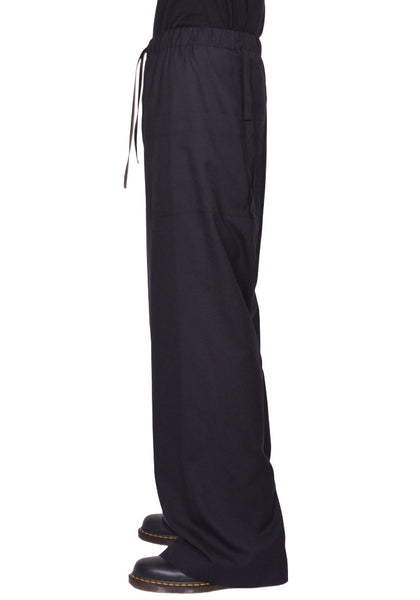 MARINA YEE JUNO WIDE LEGGED ELASTICATED TROUSERS BLACK SS26  | DOSHABURI Shop