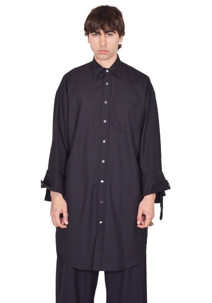 MARINA YEE M.Y. SHIRT 1L LONG OVERSIZED SHIRT BLACK SS26 | DOSHABURI Shop