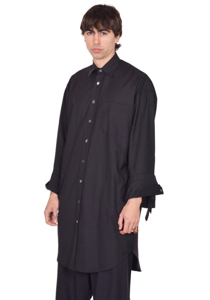 MARINA YEE M.Y. SHIRT 1L LONG OVERSIZED SHIRT BLACK SS26 | DOSHABURI Shop