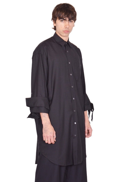 MARINA YEE M.Y. SHIRT 1L LONG OVERSIZED SHIRT BLACK SS26 | DOSHABURI Shop