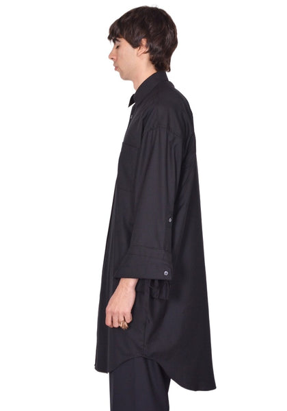 MARINA YEE M.Y. SHIRT 1L LONG OVERSIZED SHIRT BLACK SS26 | DOSHABURI Shop
