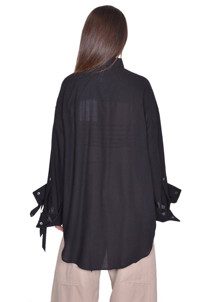 MARINA YEE M.Y. SHIRT 1 OVERSIZED SHIRT BLACK SS25 | DOSHABURI Shop