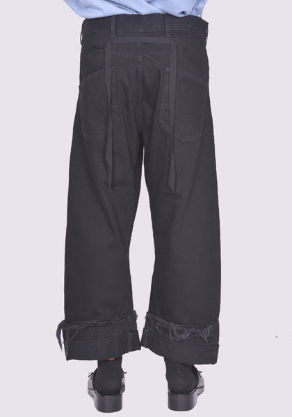 MARINA YEE DEAN BLUE OVERSIZED DENIM TROUSERS BLACK FW24 | DOSHABURI Shop