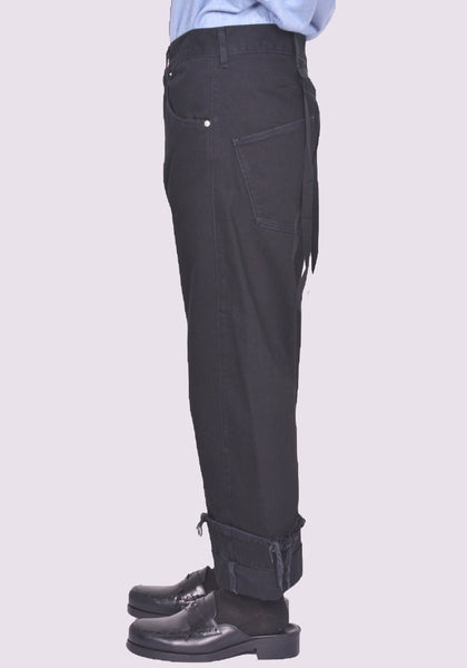 MARINA YEE DEAN BLUE OVERSIZED DENIM TROUSERS BLACK FW24 | DOSHABURI Shop