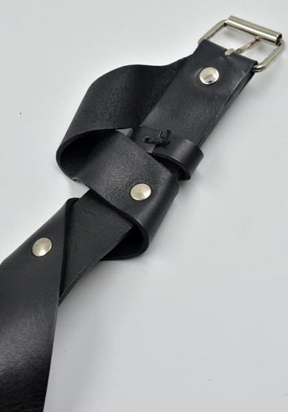 MARINA YEE U-TURN 35 ORIGAMI BELT 35MM UNISEX BLACK FW24 | DOSHABURI Online Shop