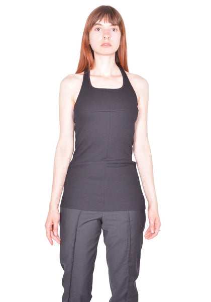MATIERES FECALES CROSS SEAM TANK KNIT SCLERA BLACK SS26 | DOSHABURI Shop