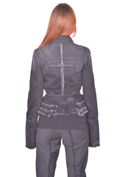MATIERES FECALES DENIM JACKET SCLERA BLACK SS26 | DOSHABURI Shop