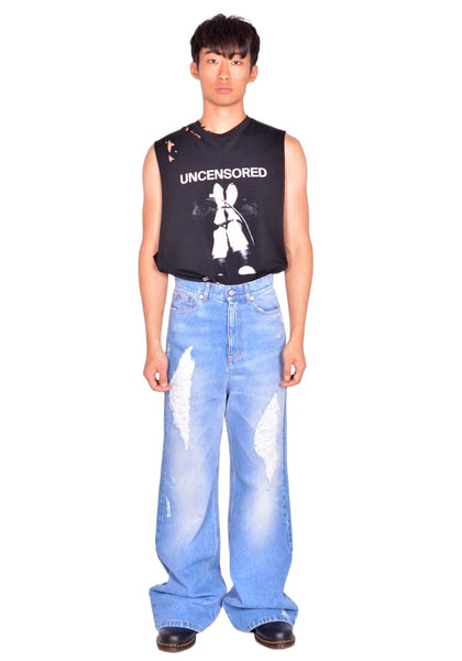 MATIERES FECALES UNISEX SLACK JEANS BLUE SS26 | DOSHABURI Shop