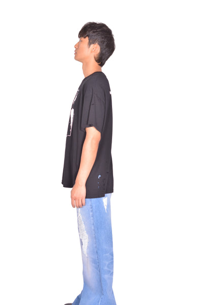 MATIERES FECALE MAT02T006 UNISEX HANNAH T-SHIRT SCLERA BLACK SS26 | DOSHABURI Shop
