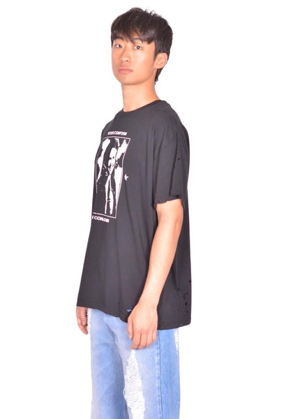 MATIERES FECALE HANNAH TEE KNIT SCLERA BLACK SS26 | DOSHABURI Shop