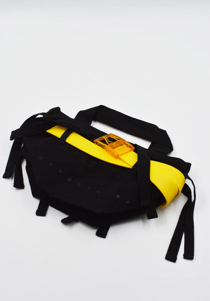 OTTOLINGER BELTED STRAPPY TOTE BAG MINI BLACK/YELLOW FW25 | DOSHABURI Shop