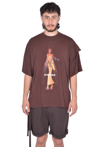 OTTOLINGER DECONSTRUCTED BOXY T-SHIRT BROWN FW25 | DOSHABURI Shop
