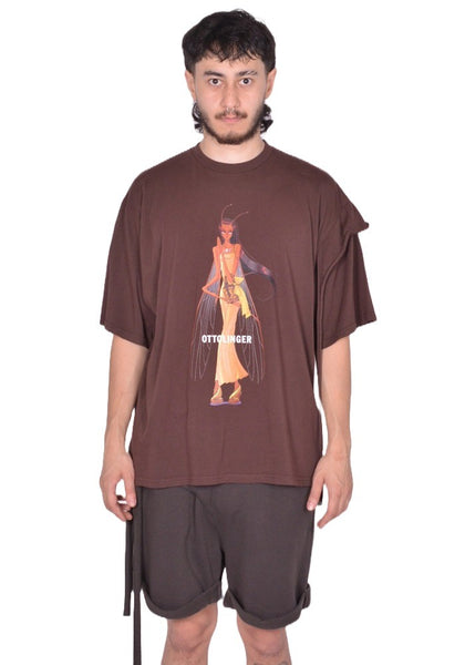 OTTOLINGER DECONSTRUCTED BOXY T-SHIRT BROWN FW25 | DOSHABURI Shop