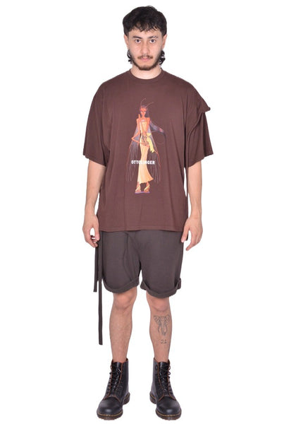 OTTOLINGER DECONSTRUCTED BOXY T-SHIRT BROWN FW25 | DOSHABURI Shop