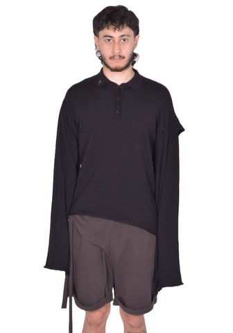 OTTOLINGER DECONSTRUCTED KNIT SWEATER BLACK FW25 | DOSHABURI Shop