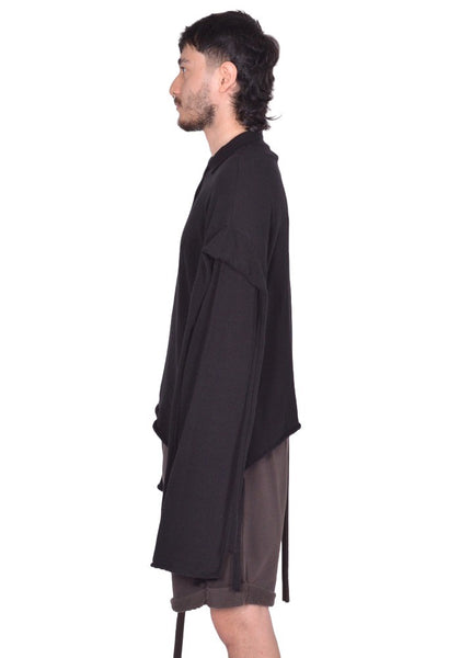 OTTOLINGER DECONSTRUCTED KNIT SWEATER BLACK FW25 | DOSHABURI Shop