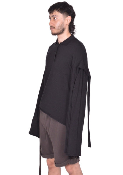 OTTOLINGER DECONSTRUCTED KNIT SWEATER BLACK FW25 | DOSHABURI Shop