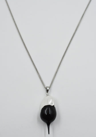 OTTOLINGER DIPPED PEARL CHAIN NECKLACE SILVER/BLACK FW25 | DOSHABURI Shop