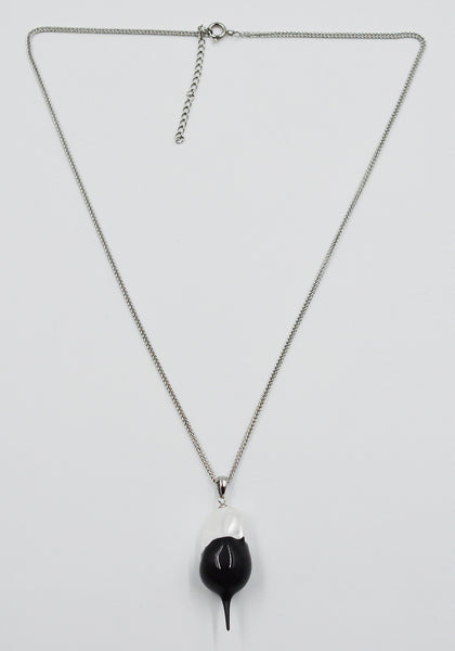 OTTOLINGER DIPPED PEARL CHAIN NECKLACE SILVER/BLACK FW25 | DOSHABURI Shop