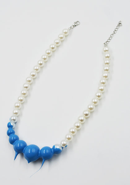 OTTOLINGER  DIPPED PEARL NECKLACE SILVER/BLUE FW25 | DOSHABURI Shop