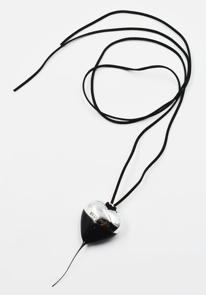 OTTOLINGER KNOTTED HEART NECKLACE SILVER/BLACK FW25 | DOSHABURI Shop