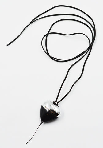 OTTOLINGER KNOTTED HEART NECKLACE SILVER/BLACK FW25 | DOSHABURI Shop
