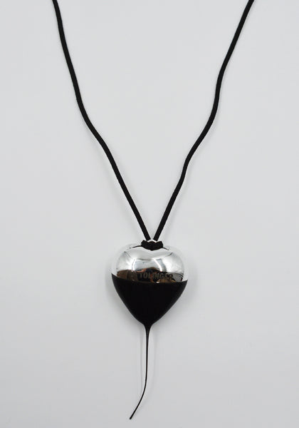 OTTOLINGER KNOTTED HEART NECKLACE SILVER/BLACK FW25 | DOSHABURI Shop