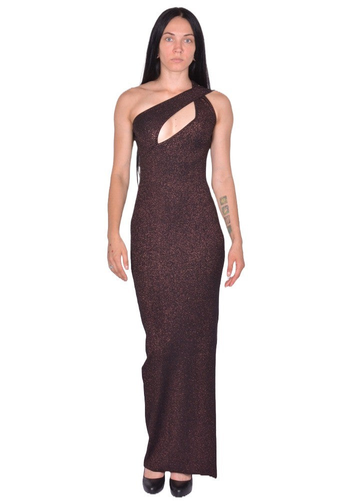 OTTOLINGER TWISTED RIB DRESS BLACK/BRONZE GLITTER FW25 | DOSHABURI Shop