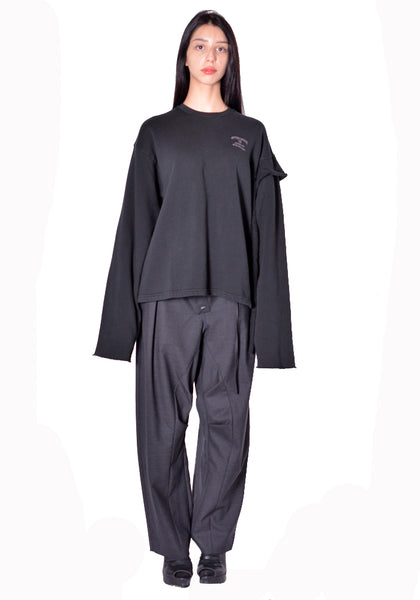 OTTOLINGER 115-110615-01 UNISEX RECONSTRUCTED CREWNECK BLACK FW2026 | DOSHABURI Shop