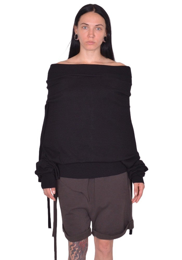 OTTOLINGER UPSIDE DOWN KNIT SWEATER BLACK FW25 | DOSHABURI Shop