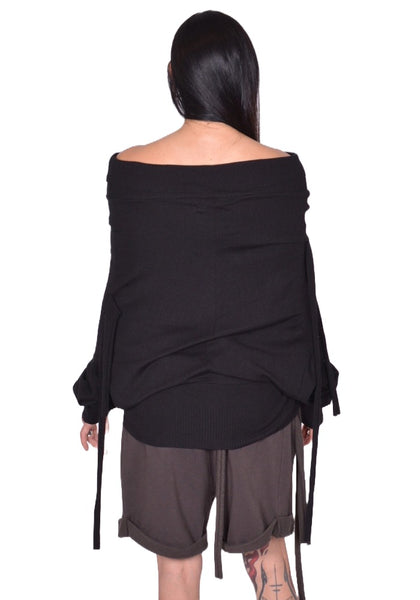 OTTOLINGER UPSIDE DOWN KNIT SWEATER BLACK FW25 | DOSHABURI Shop