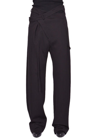 OTTOLINGER WRAP SUIT PANTS BLACK STRIPE FW25 | DOSHABURI Shop