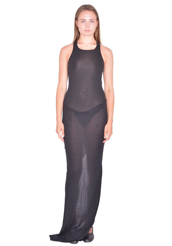 RICK OWENS BASIC TANK GOWN DRESS BLACK SS26