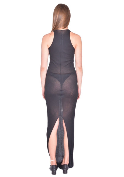 RICK OWENS BASIC TANK GOWN DRESS BLACK SS26 | DOSHABURI Online Shop
