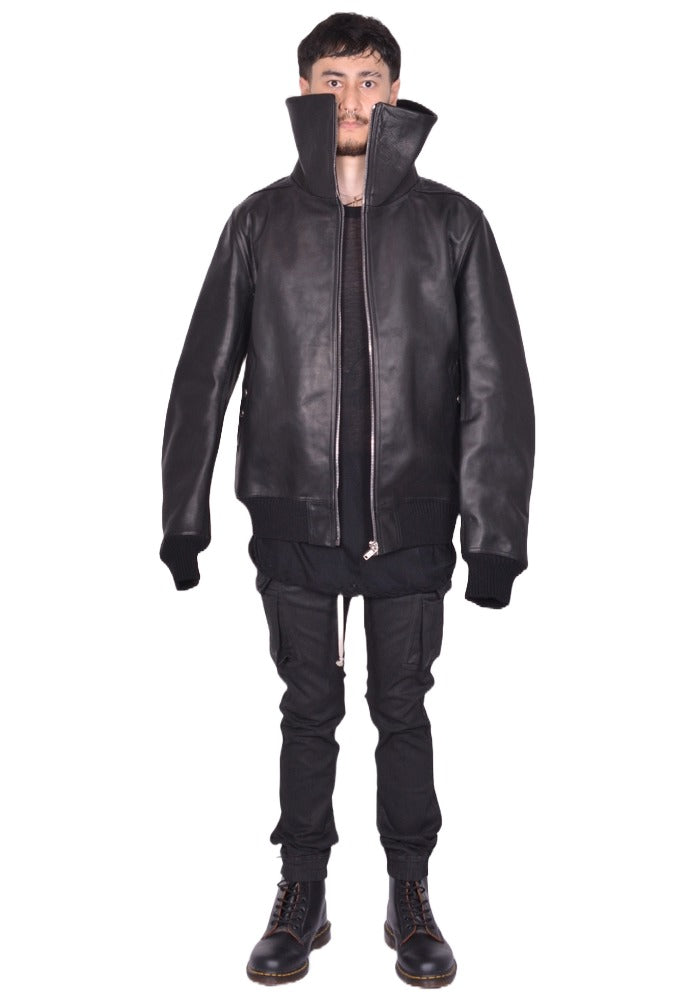 RICK OWENS BLIXA DRACUCOLLAR LEATHER JACKET FW25 | DOSHABURI