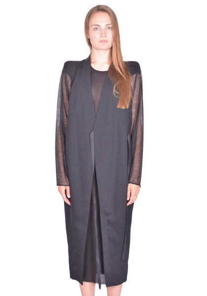 RICK OWENS CYCLOPS COAT BLACK SS26 | DOSHABURI Shop