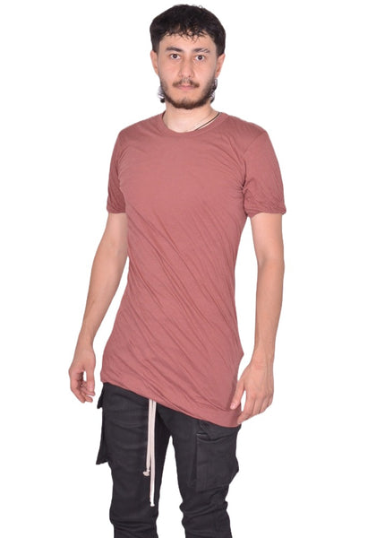 RICK OWENS DOUBLE DOUBLE LAYERED T-SHIRT ROSEWOOD FW25 | DOSHABURI Shop
