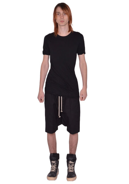 RICK OWENS DOUBLE LAYERED T-SHIRT BLACK SS26 | DOSHABURI Online Shop