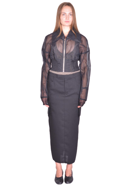 RICK OWENS DRACUCOLLAR CROPPED BLACK SS26 | DOSHABURI Online Shop