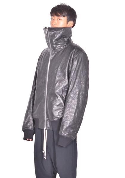RICK OWENS DRACUFLIGHT LEATHER JACKET BLACK FW26 | DOSHABURI Shop