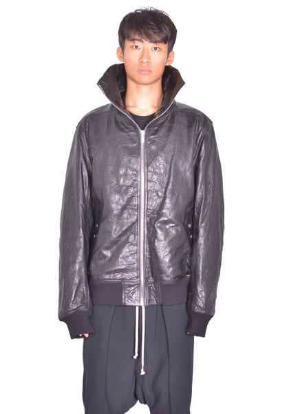 RICK OWENS DRACUFLIGHT LEATHER JACKET BLACK FW26 | DOSHABURI Shop