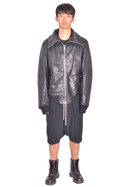 RICK OWENS DRACUFLIGHT LEATHER JACKET BLACK FW26 | DOSHABURI Shop